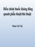 Slide điều chỉnh thuốc kháng đông quanh phẫu thuật, thủ thuật