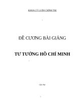 Đề cương bài giảng tư tưởng hồ chí minh 