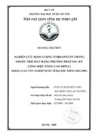 Nghiên cứu định lượng tobramycin trong thuốc nhỏ mắt bằng phương pháp sắc ký lỏng hiệu năng cao (HPLC)  