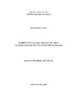 Nghiên cứu các đặc trưng cấu trúc và tính chất quang của tinh thể nano znse 