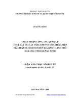 Hoàn thiện công tác quản lý thuế giá trị gia tăng đối với doanh nghiệp ngoài quốc doanh trên địa bàn thành phố hạ long tỉnh quảng ninh 