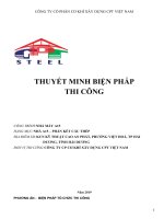 Thuyết minh biện pháp thi công nhà kết cấu thép