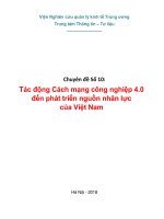 Tác động Cách mạng công nghiệp 4.0 đến phát triển nguồn nhân lực của Việt Nam