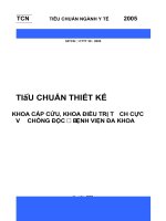 TIÊU CHUẨN THIẾT KẾ KHOA CẤP CỨU, KHOA ĐIỀU TRỊ TÍCH CỰC VÀ CHỐNG ĐỘC – BỆNH VIỆN ĐA KHOA