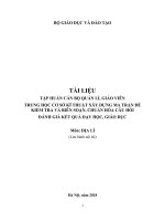 TÀI LIỆU TẬP HUẤN CÁN BỘ QUẢN LÍ, GIÁO VIÊN  TRUNG HỌC CƠ SỞ KĨ THUẬT XÂY DỰNG MA TRẬN ĐỀ KIỂM TRA VÀ BIÊN SOẠN, CHUẨN HÓA CÂU HỎI  ĐÁNH GIÁ KẾT QUẢ DẠY HỌC, GIÁO DỤC