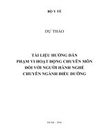TÀI LIỆU HƯỚNG DẪN PHẠM VI HOẠT ĐỘNG CHUYÊN MÔN ĐỐI VỚI NGƯỜI HÀNH NGHỀ CHUYÊN NGÀNH ĐIỀU DƯỠNG