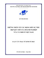Những nhân tố tác động đến sự thu hẹp quy mô của các doanh nghiệp vừa nhỏ ở việt nam 