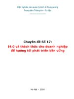 I4.0 và thách thức cho doanh nghiệp để hướng tới phát triển bền vững