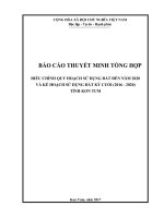 ĐIỀU CHỈNH QUY HOẠCH SỬ DỤNG ĐẤT ĐẾN NĂM 2020 VÀ KẾ HOẠCH SỬ DỤNG ĐẤT KỲ CUỐI (2016 - 2020) TỈNH KON TUM