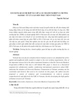 XÂY DỰNG QUAN HỆ HỢP TÁC GIỮA CÁC DOANH NGHIỆP VÀ TRƯỜNG ĐẠI HỌC- TỪ LÝ LUẬN ĐẾN THỰC TIỄN Ở VIỆT NAM