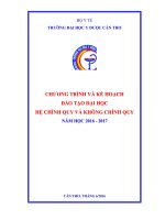 CHƯƠNG TRÌNH VÀ KẾ HOẠCH ĐÀO TẠO ĐẠI HỌC HỆ CHÍNH QUY VÀ KHÔNG CHÍNH QUY NĂM HỌC 2016 - 2017