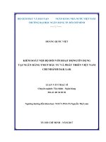 Kiểm soát nội bộ đối với hoạt động tín dụng tại ngân hàng TMCP đầu tư và phát triển việt nam chi nhánh đak lak 