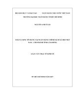 Chất lượng tín dụng tại ngân hàng chính sách xã hội việt nam   chi nhánh tỉnh lâm đồng 