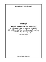 TÀI LIỆU Hội nghị tổng kết năm học 2015 – 2016 và triển khai nhiệm vụ năm học 2016-2017 đối với Giáo dục Tiểu học, Giáo dục Trung học và Giáo dục Thường xuyên