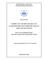 Nghiên cứu chế biến trà hòa tan từ bột hỗn hợp chất chiết thu nhận từ rong mơ ninh thuận 