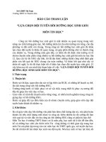 THAM LUẬN về CÔNG tác bồi DƯỠNG học SINH GIỎI