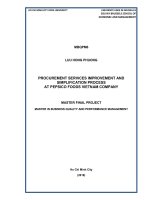 Procurement services improvement and simplification pocess at pepsico foods vietnam company  master final project  