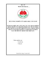 ĐÁNH GIÁ HIỆU QUẢ vô cảm, các tác DỤNG KHÔNG MONG MUỐN của PHƯƠNG PHÁP gây tê tủy SỐNG BẰNG BUPIVACAIN kết hợp FENTANYL TRONG PHẪU THUẬT VÙNG BỤNG dưới và CHI dưới tại KHOA gây mê hồi sức BỆNH VIỆN hợp lực