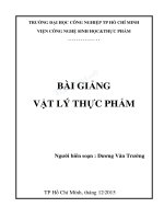 BÀI GIẢNG VẬT LÝ THỰC PHẨM