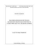 Hoạt động kinh doanh thẻ tín dụng tại ngân hàng thương mại cổ phần đầu tư và phát triển việt nam   chi nhánh lâm đồng 