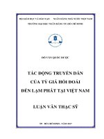 Tác động truyền dẫn của tỷ giá hối đoái đến lạm phát tại việt nam 