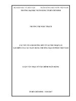 Các yếu tố ảnh hưởng đến tỷ lệ thu nhập lãi cận biên của các ngân hàng thương mại cổ phần tại việt nam 