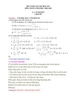 ĐỀ CƯƠNG ôn tập TOAN 9 học kì i