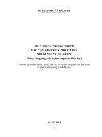 PHÁT TRIỂN CHƯƠNG TRÌNH ĐÀO TẠO GIÁO VIÊN PHỔ THÔNG NHÓM NGÀNH TỰ NHIÊN (Dùng cho giảng viên ngành sư phạm Sinh học)