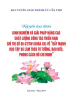 ĐỀ DẪN TỌA ĐÀM KINH NGHIỆM VÀ GIẢI PHÁP NÂNG CAO CHẤT LƯỢNG CÔNG TÁC TRIỂN KHAI CHỈ THỊ SỐ 05-CT/TW (KHÓA XII) VỀ “ĐẨY MẠNH HỌC TẬP VÀ LÀM THEO TƯ TƯỞNG, ĐẠO ĐỨC, PHONG CÁCH HỒ CHÍ MINH”