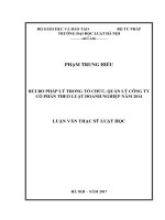 Rủi ro pháp lý trong tổ chức, quản lý công ty cổ phần theo luật doanh nghiệp năm 2014