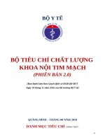 BỘ TIÊU CHÍ CHẤT LƯỢNG KHOA NỘI TIM MẠCH