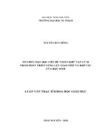 Tổ chức dạy học chủ đề chất khí vật lý 10 nhằm phát triển năng lực giao tiếp và hợp tác của học sinh 