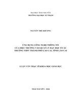 Ứng dụng công nghệ thông tin của hiệu trưởng vào quản lý dạy học ở các trường THPT thành phố lào cai, tỉnh lào cai 
