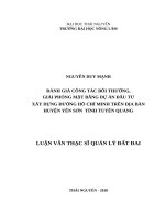 Đánh giá công tác bồi thường, giải phóng mặt bằng dự án đầu tư xây dựng đường hồ chí minh trên địa bàn huyện yên sơn tỉnh tuyên quang 