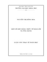 Một số bất đẳng thức về hàm lồi và ứng dụng 