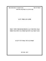 Thực tiễn thi hành pháp luật thương mại theo nguyên tắc pháp quyền tại việt nam  