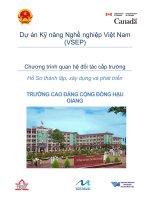 Hồ Sơ thành lập, xây dựng và phát triển TRƯỜNG CAO ĐẲNG CỘNG ĐỒNG HẬU GIANG
