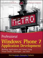 Professional windows phone 7 application development 