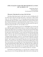 CÔNG TÁC QUẢN LÝ NHÀ NƯỚC ĐỐI VỚI LĨNH VỰC AN TOÀN BỨC XẠ TRONG Y TẾ