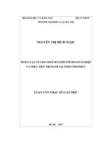 Pháp luật về cho thuê đất đối với doanh nghiệp và thực tiễn thi hành tại tỉnh vĩnh phúc  