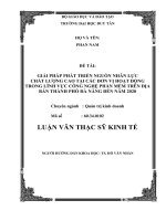 GIẢI PHÁP PHÁT TRIỂN NGUỒN NHÂN LỰC  CHẤT LƯỢNG CAO TẠI CÁC ĐƠN VỊ HOẠT ĐỘNG TRONG LĨNH VỰC CÔNG NGHỆ PHẦN MỀM TRÊN ĐỊA BÀN THÀNH PHỐ ĐÀ NẴNG ĐẾN NĂM 2020