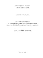 Về đánh giá ổn định và chỉnh hóa cho phương trình parabolic bậc nguyên và bậc phân thứ ngược thời gian