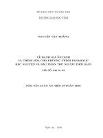 Về đánh giá ổn định và chỉnh hóa cho phương trình parabolic bậc nguyên và bậc phân thứ ngược thời gian tt 