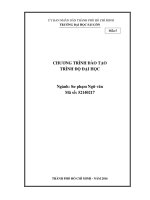 CHƯƠNG TRÌNH ĐÀO TẠO TRÌNH ĐỘ ĐẠI HỌC Ngành: Sư phạm Ngữ văn