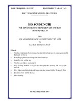 HỒ SƠ ĐỀ NGHỊ PHÊ DUYỆT CHƯƠNG TRÌNH LIÊN KẾT ĐÀO TẠO TRÌNH ĐỘ THẠC SĨ Giữa HỌC VIỆN CHÍNH SÁCH VÀ PHÁT TRIỂN, VIỆT NAM Và ĐẠI HỌC RENNES 1, PHÁP