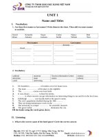 Tiếng anh cơ bản  nghe nói đọc viết  UNIT 1