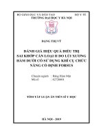 Đánh giá hiệu quả điều trị sai khớp cắn loại II do lùi xương hàm dưới có sử dụng khí cụ chức năng cố định forsus tt 