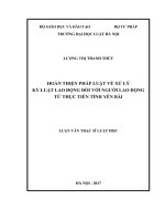 Hoàn thiện pháp luật về xử lý kỷ luật lao động đối với người lao động từ thực tiễn tỉnh yên bái  