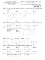 Đề thi khảo sát toán 12 lần 2 năm 2019 trường nguyễn đức cảnh – thái bình 