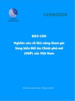 BÁO CÁO Nghiên cứu về khả năng tham gia Sáng kiến Đối tác Chính phủ mở (OGP) của Việt Nam